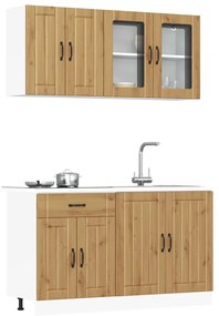 vidaXL 4 peças armário de cozinha conjunto Kalmar carvalho artisiano