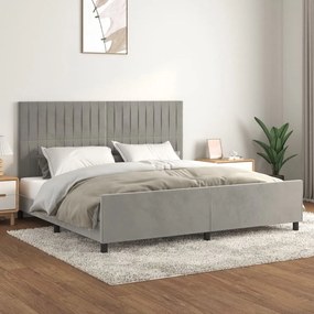 vidaXL Estrutura de cama sem colchão 200x200 cm veludo cinzento-claro