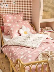 Conjunto capa de edredão e fronha estampado rosa