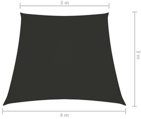 Para-sol estilo vela tecido oxford trapézio 3/4x3 m antracite
