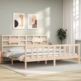vidaXL Cama sem colchão 200x200 cm madeira de pinho maciça