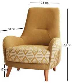 Cadeira Wing Aztek – Amarela – 75x95x88 cm