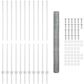 Postes de Cerca vidaXL 22 pcs U-Channel 160 cm Aço Galvanizado