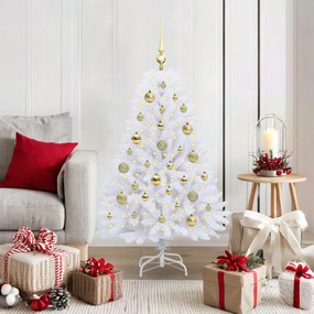 vidaXL Árvore de Natal Articulada Artificial Branco 120 cm PVC e Aço