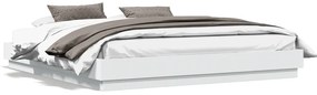 Estrutura de cama com luzes LED 200x200 cm branco