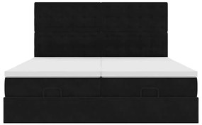 Estrutura de cama otomana com colchões 160x200 cm veludo preto
