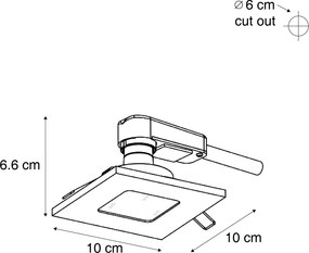 Conjunto de 6 focos embutidos modernos brancos quadrados IP44 - Qure