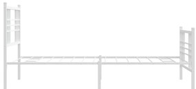 Estrutura de cama com cabeceira e pés 90x190 cm metal branco
