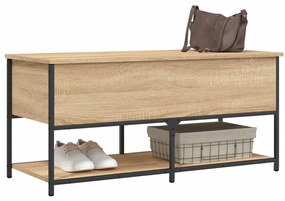 Banco arrumação 100x42,5x47cm derivados madeira carvalho sonoma