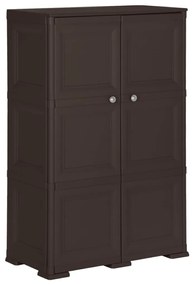 vidaXL Armário de plástico 79x43x125 cm design de madeira castanho