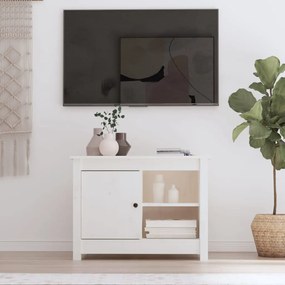 Móvel de TV 70x36,5x52 cm madeira de pinho maciça branco
