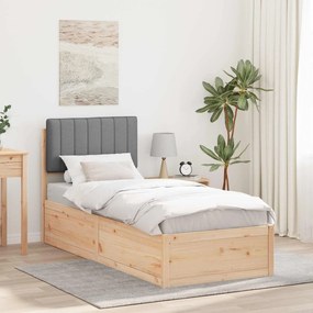 vidaXL Estrutura de Cama com Cabeceira Estofada Cinzento-claro