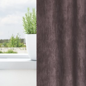 Cortinas de Veludo 2 pcs com Olhais Castanho 140x140 cm