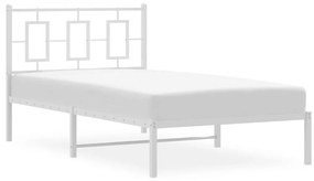 Estrutura de cama com cabeceira 100x190 cm metal branco