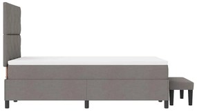 Cama Box Spring com Colchão e Banco Taupe 120x200 cm Tecido