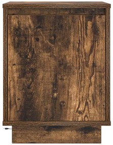 Mesas cabeceira c/ luzes LED 2 pcs 38x34x50 cm carvalho fumado