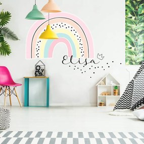 Autocolantes parede - Arco-íris para uma pequena princesa com nome