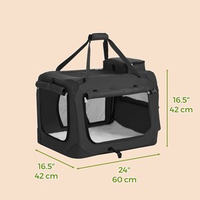 Transportadora para animais de estimação 60 x 42 x 42 cm Preta