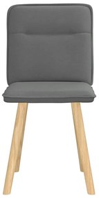 Cadeiras de jantar 2 pcs tecido cinzento-escuro
