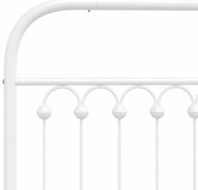 Estrutura de cama com cabeceira 200x200 cm metal branco
