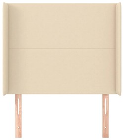 Cabeceira de cama c/ abas tecido 93x16x118/128 cm creme