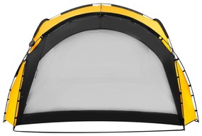 Tenda festas com LED e 4 paredes laterais 3,6x3,6x2,3 m amarelo