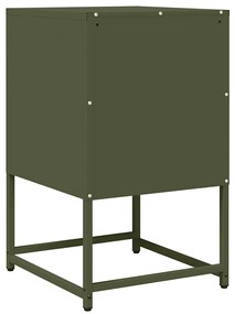 Mesa cabeceira 36x39x60,5 cm aço laminado a frio verde-azeitona