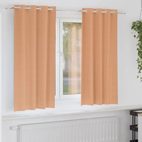 Cortinas 2 pcs Castanho-claro 175 x 140 cm Poliéster