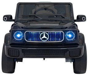 Carro elétrico para Crianças 12V 4x4 Mercedes Benz EQG, Rodas EVA, Assento de couro Preto