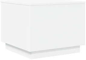 Mesa de centro com luzes LED 50x50x40 cm branco