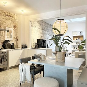 Candeeiro de suspensão oriental castanho 46 cm - Rob