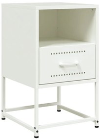 Mesas de cabeceira 2 pcs 36x39x60,5 cm aço branco