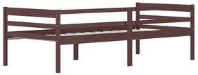 Estrutura de cama 90x200 cm pinho maciço castanho-escuro