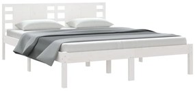 Estrutura de cama king 150x200 cm madeira maciça branco