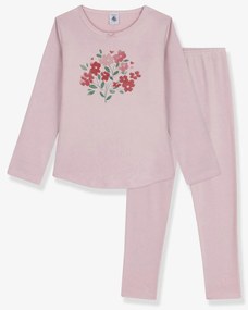 Pijama criança em algodão canelado PETIT BATEAU rosa