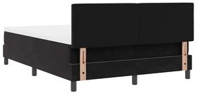 Cama Box Spring vidaXL com Colchão e LED Preta 140x190 cm Veludo