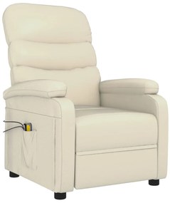 Poltrona de massagens elétrica couro artificial cor creme