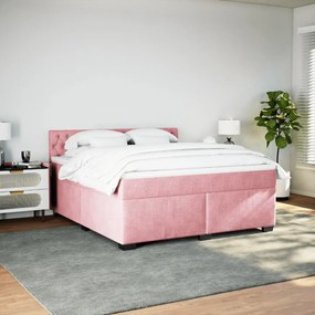 Cama com molas/colchão 180x200 cm veludo rosa