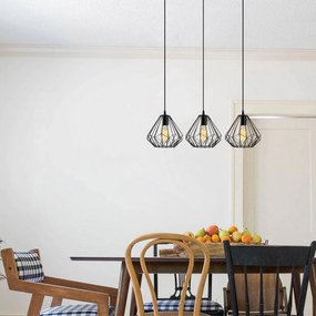 Candeeiro de Teto Diamond – Preto – 73 cm de Diâmetro x 117 cm de Altu