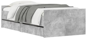 Estrutura de cama com gavetas 90x190 cm cinzento-cimento