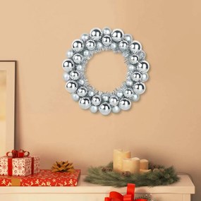 vidaXL Guirlandas de Bolas de Natal 2 pcs Prateado 33 x 33 x 7 cm