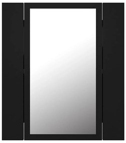 Armário espelhado casa de banho LED 40x12x45 cm acrílico preto