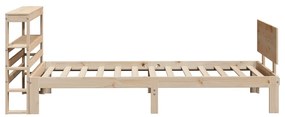 Estrutura de cama com cabeceira 90x190 cm pinho maciço