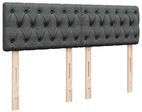 Cama otomana com colchão &amp; LEDs 140x200 cm cinzento escuro