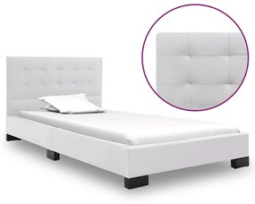Estrutura de cama 120x200 cm couro artificial branco