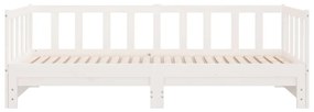Estrutura sofá-cama de puxar 2x(90x190) cm pinho maciço branco