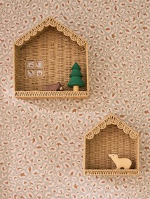 Conjunto de 2 prateleiras em forma de casa, para criança bege