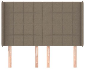 Cabeceira cama abas tecido 147x16x118/128 cm cinza-acastanhado