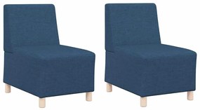 Cadeira de Sofá Cinza Claro 55 cm em Tecido 2 pcs Azul