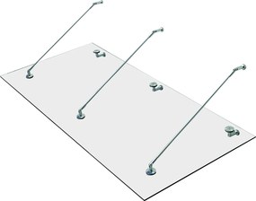 HOMCOM Marquise de vidro para porta, vidro temperado (ESG), aço inoxidável, vidro claro 200x90cm | Aosom Portugal